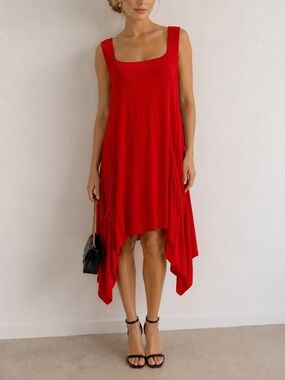 NWT Matti Mamane Asymmetrical dress.  Red.  XL